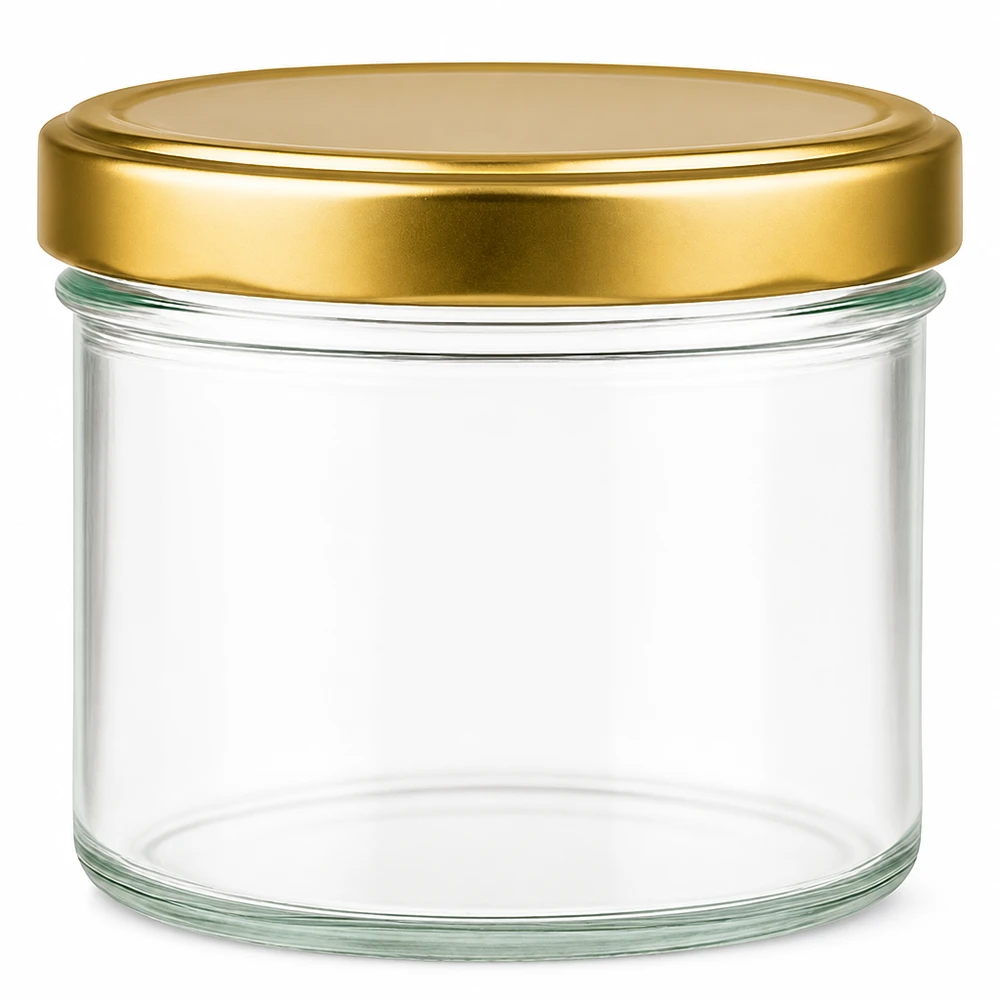 230ml Zylinderglas + BasicSeal Deckel gold UT 230ml Zylinderglas mit goldenem BasicSeal Deckel leer transparent Einmachglas Vorratsglas rund