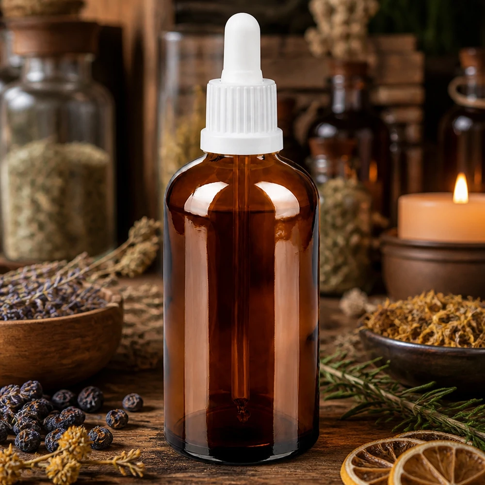 100ml Pipettenflasche weiß Originalitätsverschluss BrownLine UT18/100 Nachfüllbare 100ml BrownLine Pipettenflasche für umweltbewusste Produktnutzung