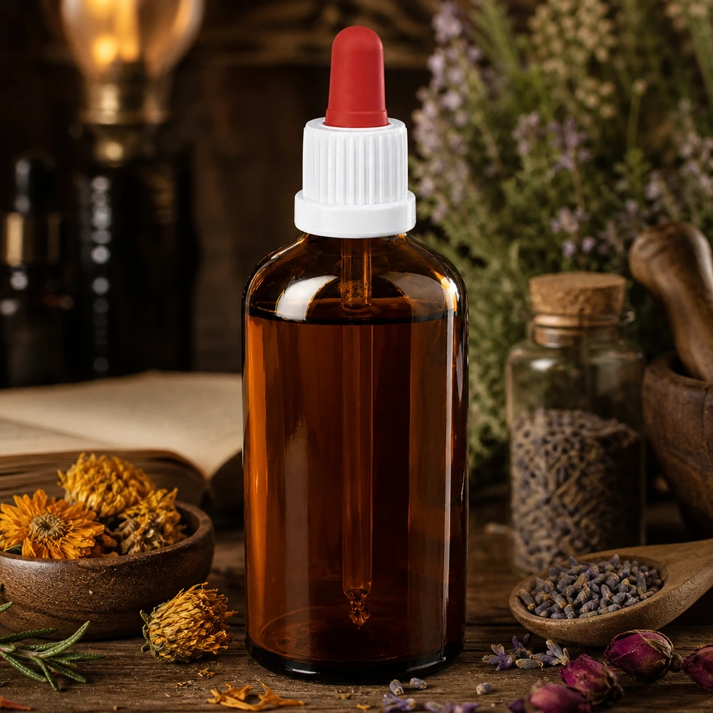 100ml Pipettenflasche weiß/rot Originalitätsverschluss BrownLine UT18/100 Professional 100ml Tropfflasche mit roter Pipettenspitze für präzise Abfüllung von Wirkstoffen