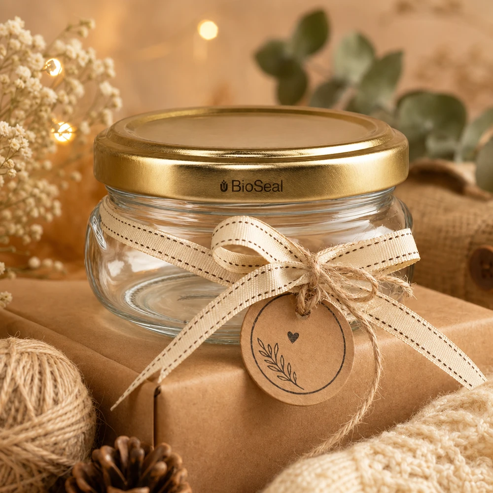 120ml Terrinenglas mit BioSeal Deckel gold UNiTWIST 120ml Terrinenglas mit BioSeal Deckel gold UNiTWIST