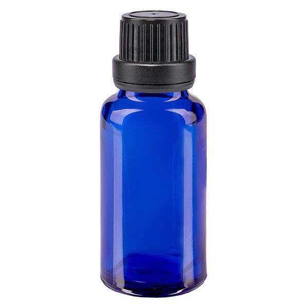 Apothekenflasche blau 20ml Schraubverschluss schwarz Dichteinlage Originalitätsverschluss Apothekenflasche blau 20ml Schraubverschluss schwarz Dichteinlage Originalitätsverschluss
