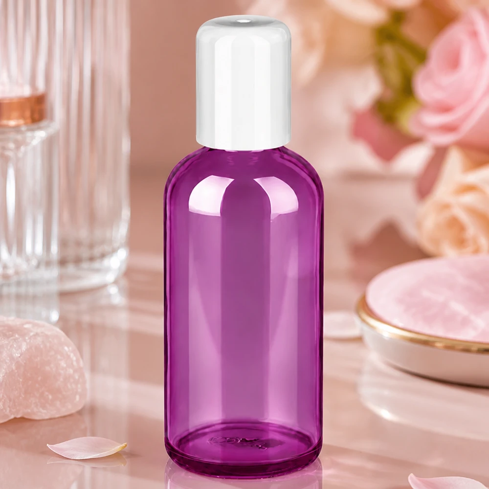 100ml Roll-On Flasche weiss Standard PurpleLine UT18/100 Moderne 100ml Glasflasche mit Roll-On Mechanismus in trendiger Purple Line Kollektion