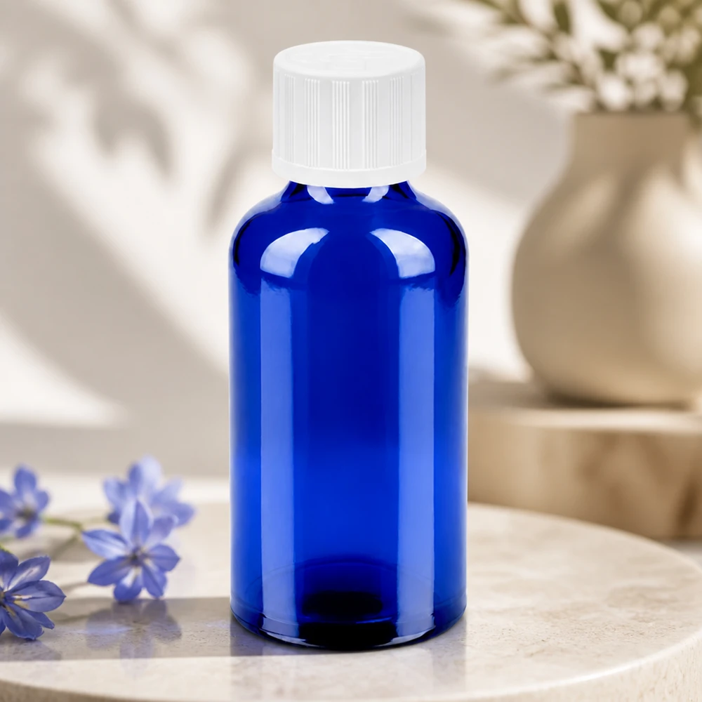 Premium 50ml Flasche SV-Verschluss in strahlendem Kobaltblau für anspruchsvolle Anwender