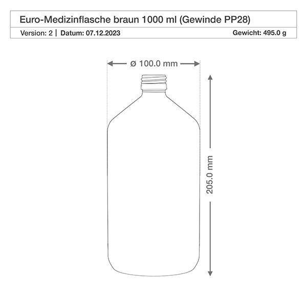 1000ml Medizinflasche braun, mit Klappverschluss ApoGlas 1000ml Medizinflasche braun, mit Klappverschluss ApoGlas