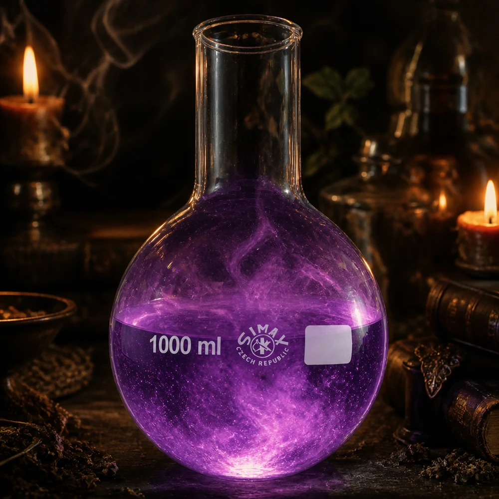 Chemie Rundkolben 1000ml mit Weithalsdesign für optimale Zugänglichkeit bei Versuchen