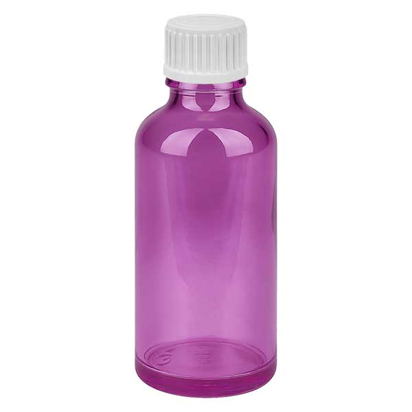 50ml (Globuli)Flasche 3mm Giessring weiß Standard PurpleLine. UT18/50