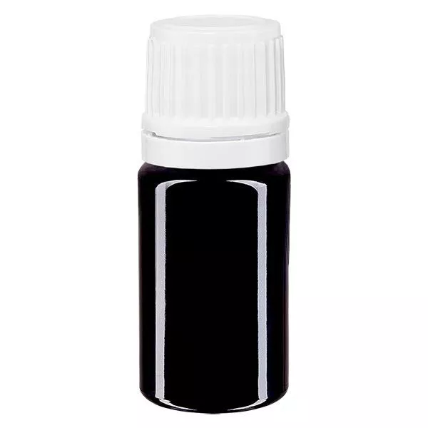 Apothekenflasche violett 5ml Schraubverschluss weiß Originalitätsverschluss