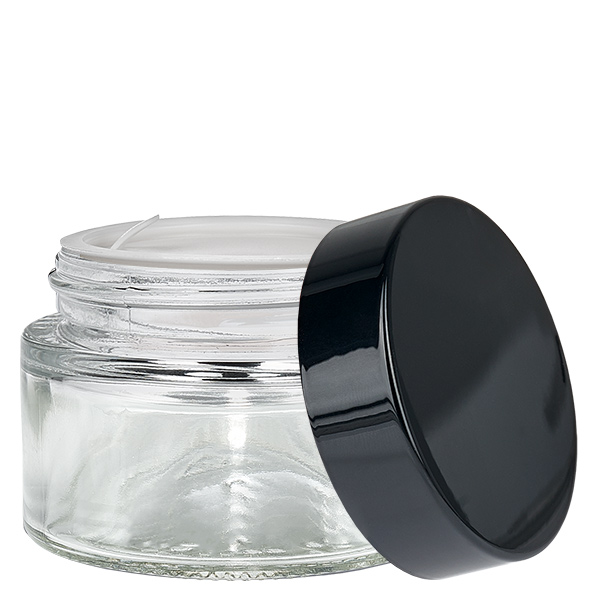Glastiegel 30ml klar mit Einlegedeckel UNiTWIST