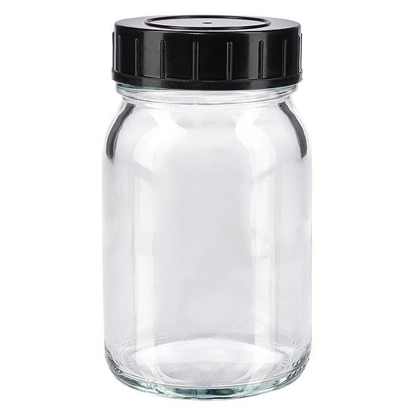 200ml Weithalsflasche Klarglas mit Schraubdeckel 200ml Weithalsflasche Klarglas mit Schraubdeckel