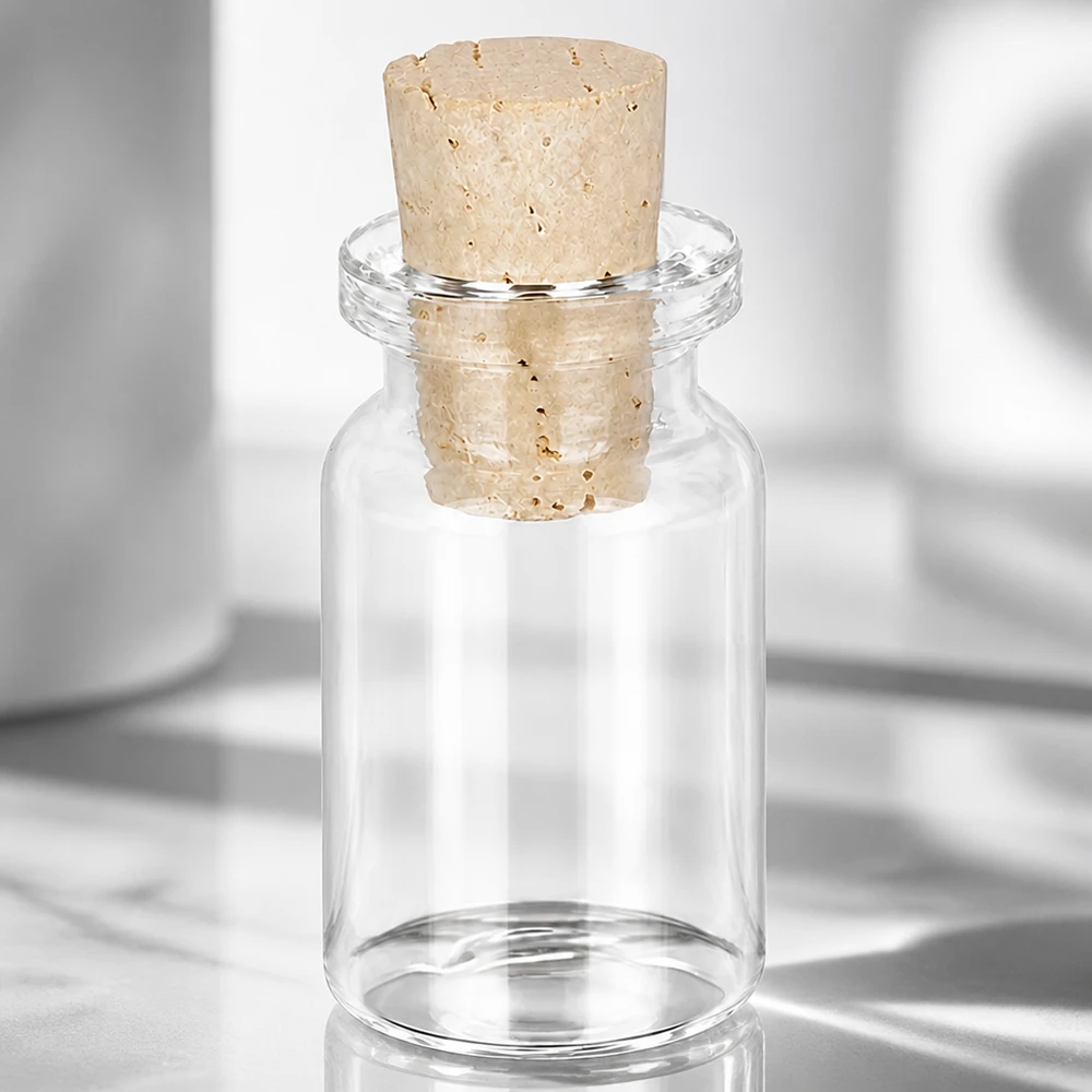 Flasche Klarglas 5ml mit Korken 11/14mm Klarglas Aufbewahrungsflasche 5ml mit Korken 11/14mm für Schmuck Perlen und Kleinteile