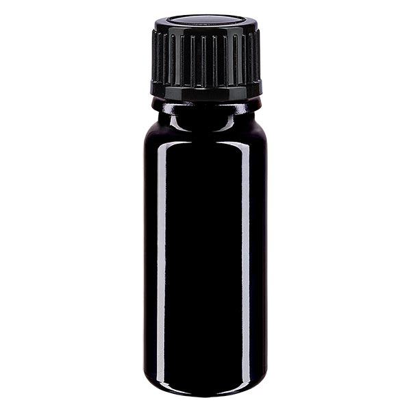 Apothekenflasche violett 10ml Tropfverschluss 1mm schwarz Standard