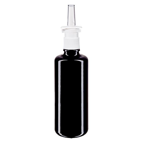 Apothekenflasche violett 100ml Nasenzerstäuber weiß Standard