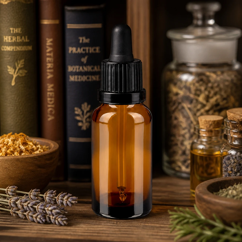 20ml Pipettenflasche schwarz Originalitätsverschluss BrownLine UT18/20 Stilvolle 20ml Braunglasflasche mit Pipettenverschluss für hochwertige Öle und Essenzen