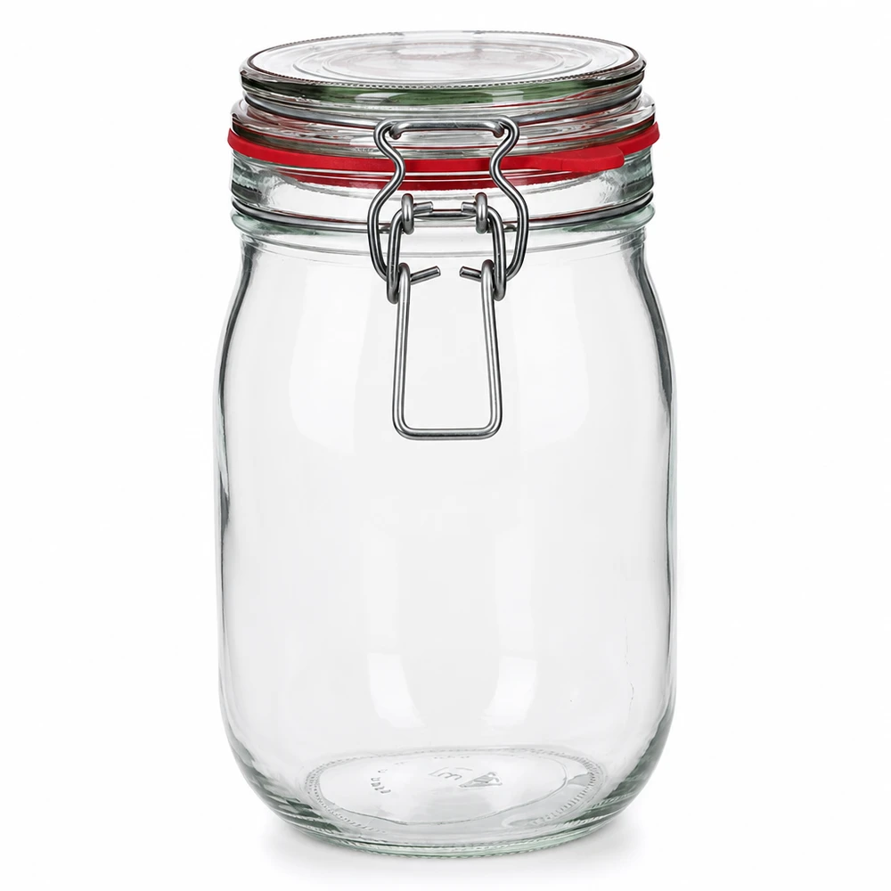 1140ml Vorratsglas Typ G mit Bügelverschluss UN.. Klassisches Einweckglas 1140ml mit Metallbügel aus hochwertigem Klarglas