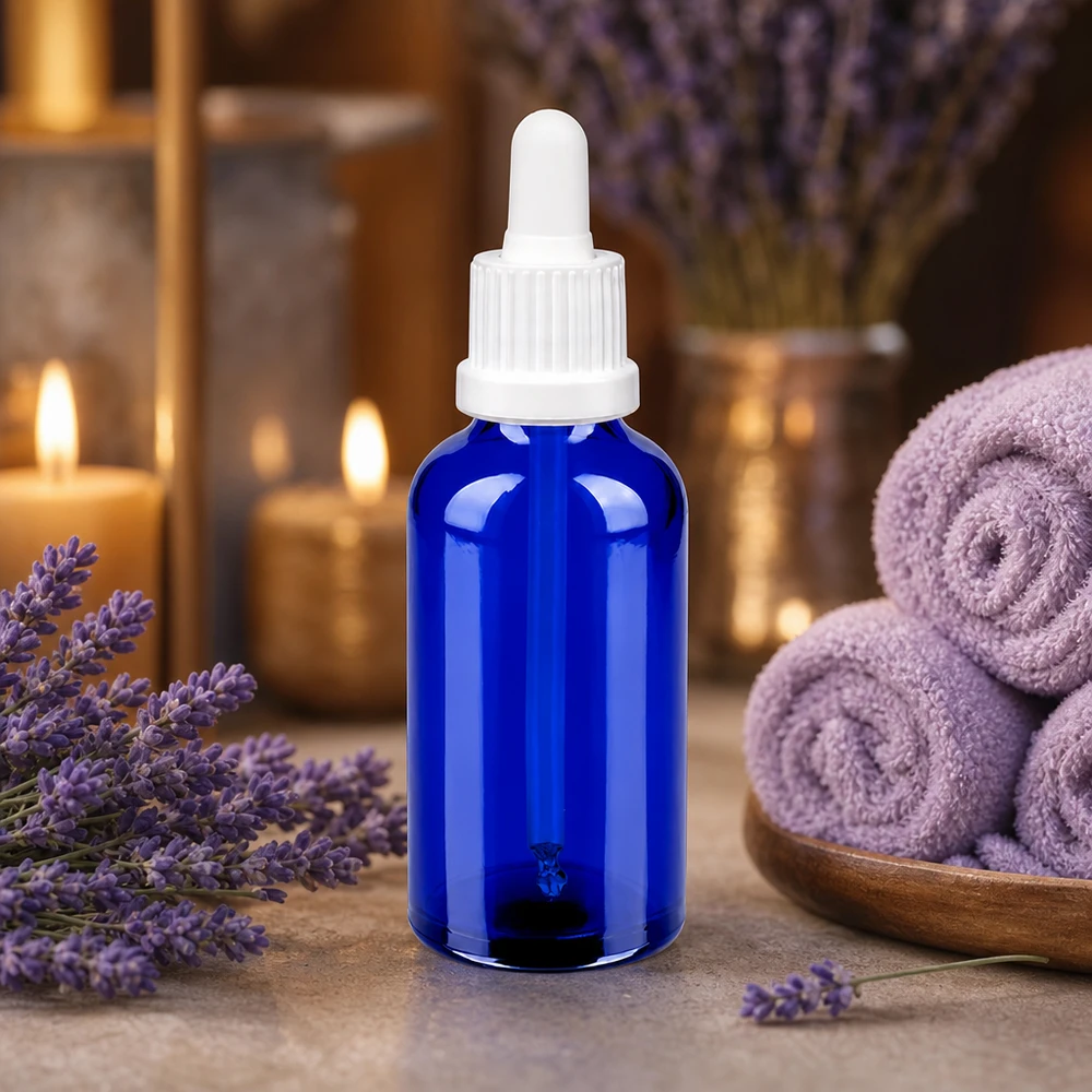 50ml Pipettenflasche weiß Originalitätsverschluss BlueLine UT18/50 50ml Apothekerflasche mit Pipette OV BlueLine UT18/50 für professionelle Anwendungen