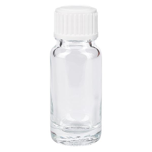 Apothekenflasche klar 10ml Tropfverschluss weiß 0.8mm Standard