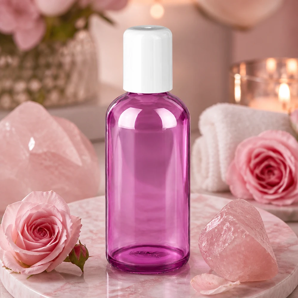100ml Roll-On Flasche weiss Standard PurpleLine UT18/100 Wiederbefüllbare 100ml Glasflasche mit Roll-On System für nachhaltige Kosmetikverpackung