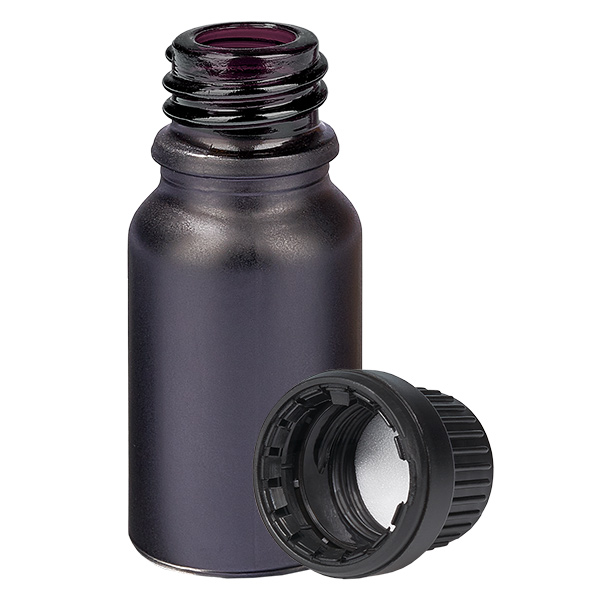 10ml Flasche 11mm Schraubverschluss schwarz Originalitätsverschluss BlackLine UT18/10 10ml Flasche 11mm Schraubverschluss schwarz Originalitätsverschluss BlackLine UT18/10