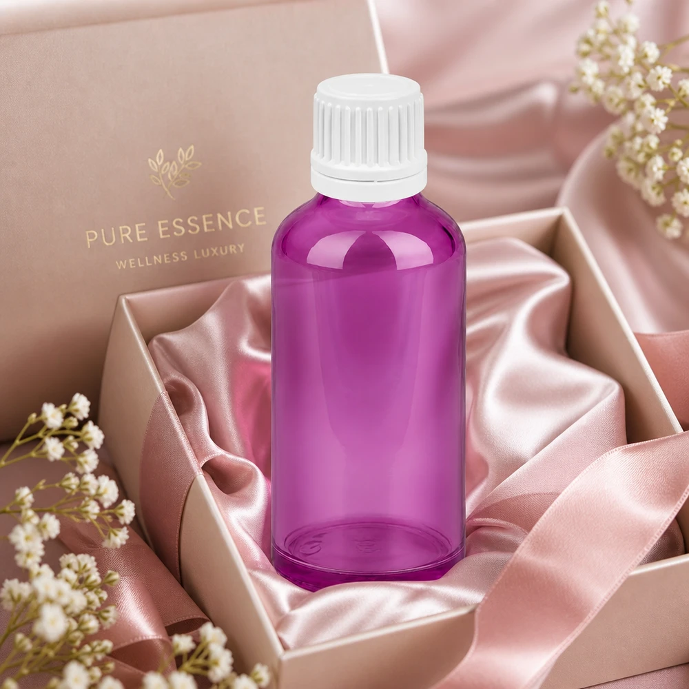 50ml Flasche 11mm Schraubverschluss weiss Originalität Schraubverschlusserschluss PurpleLine UT18/50 Robuste 50ml Glasflasche in Violett mit sicherem Verschlusssystem für den täglichen Gebrauch