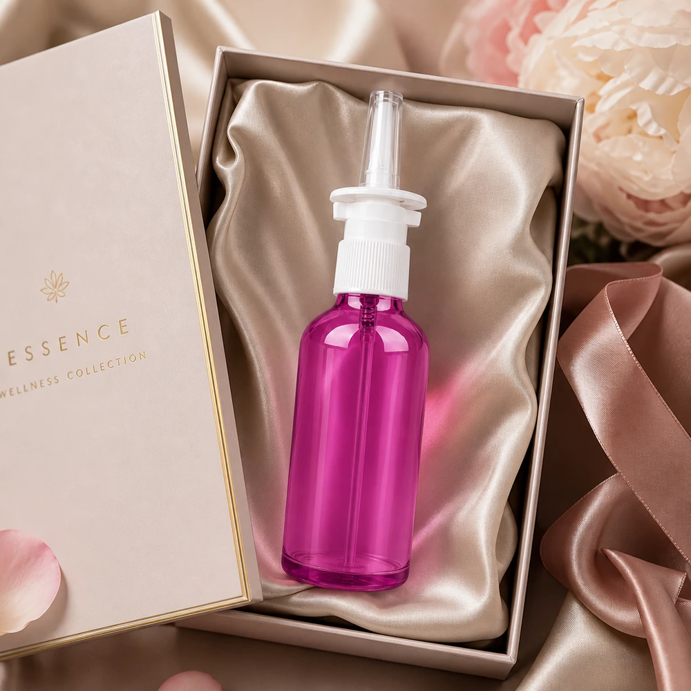 Professionelle 50ml Nasenspray-Flasche in Purple-Optik mit langlebigem Sprühmechanismus UT18/50