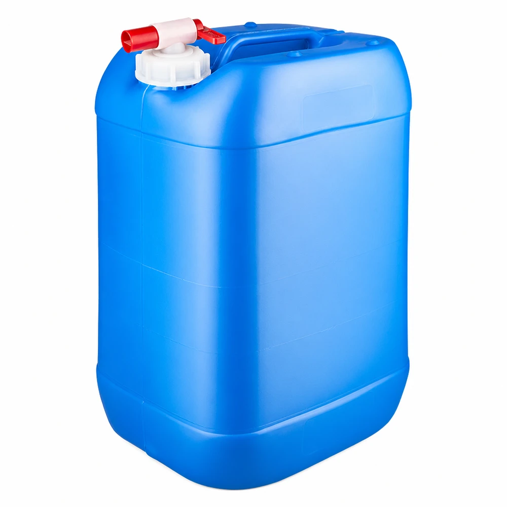 Lebensmittelechter blauer Kunststoffkanister 25L mit Auslaufhahn für Camping und Outdoor