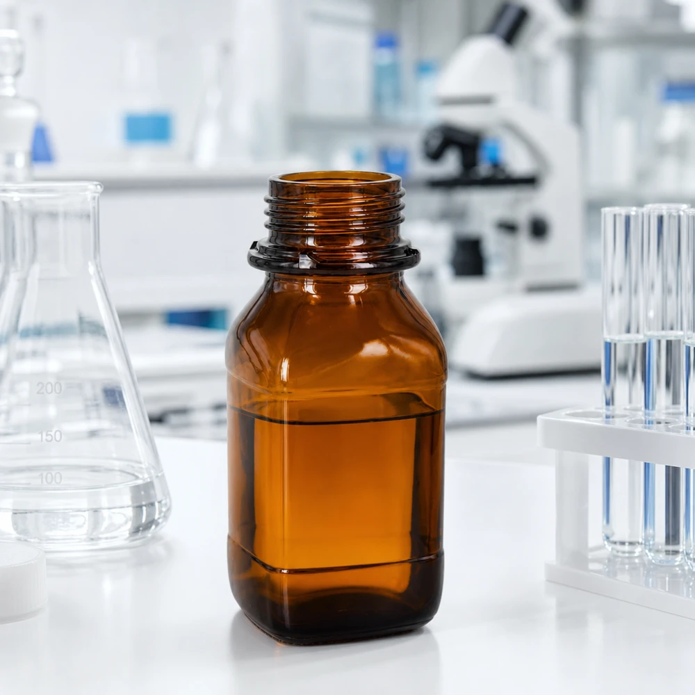 Robuste 250ml Laborflasche aus getöntem Glas für chemische Substanzen und Lösungen