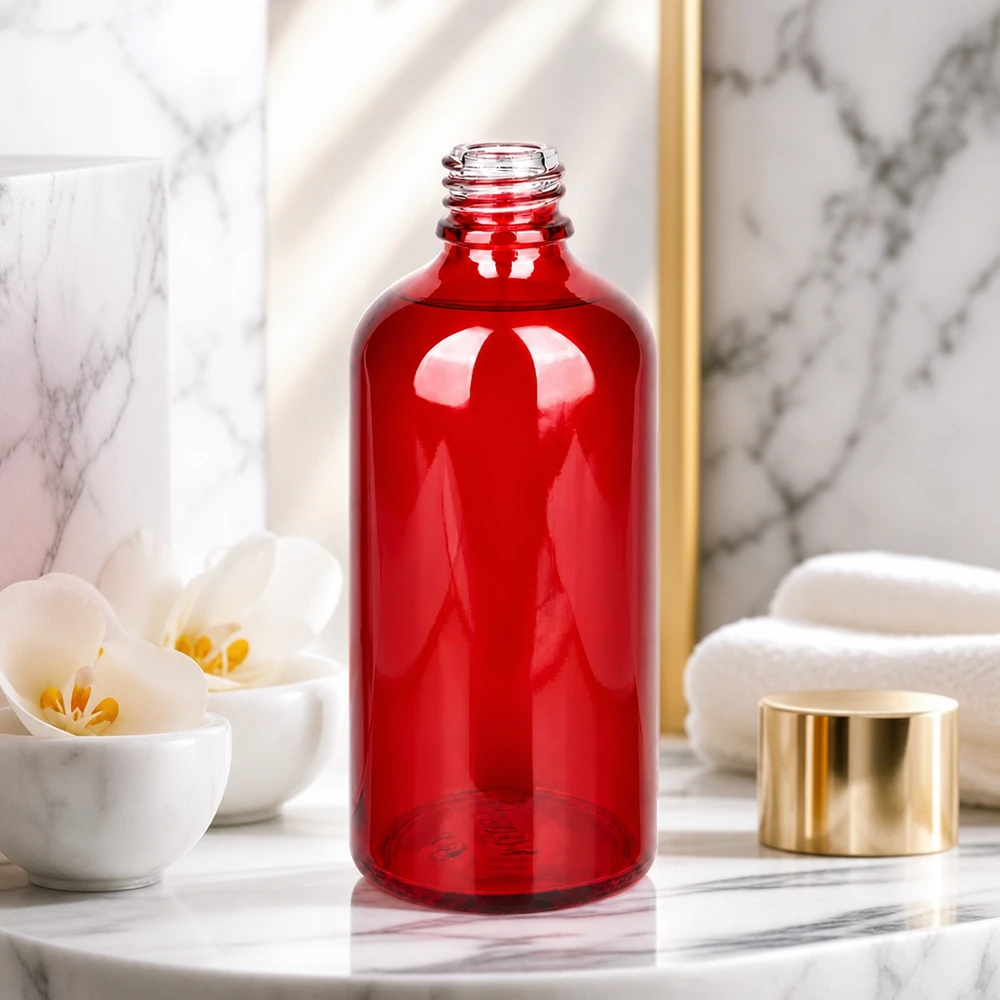 100ml Apothekenflasche RedLine UT18/100 UNiTWIST RedLine Glasflasche 100ml mit lichtschützenden Eigenschaften durch intensive rote Glasfärbung