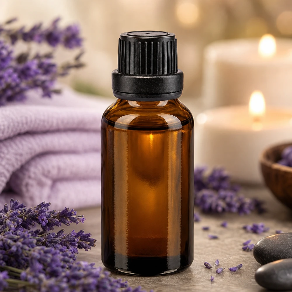 Apothekenflasche braun 20ml Schraubverschluss schwarz Dichteinlage Originalitätsverschluss Lichtschutz-Flasche 20ml braunes Apothekerglas schwarzer Verschluss ideal für Lavendelöl
