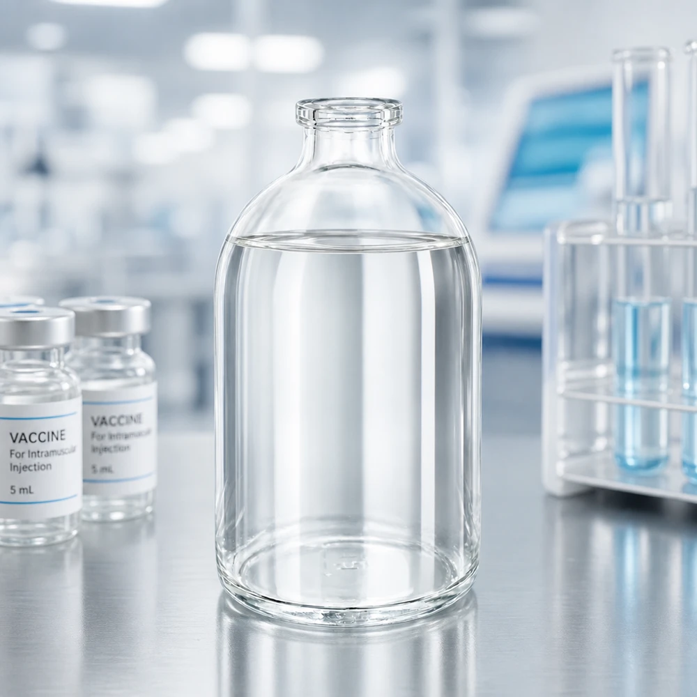 Injektionsflasche Klarglas 100ml Laborgerechte Glasflasche 100ml für Injektionslösungen mit hoher chemischer Beständigkeit