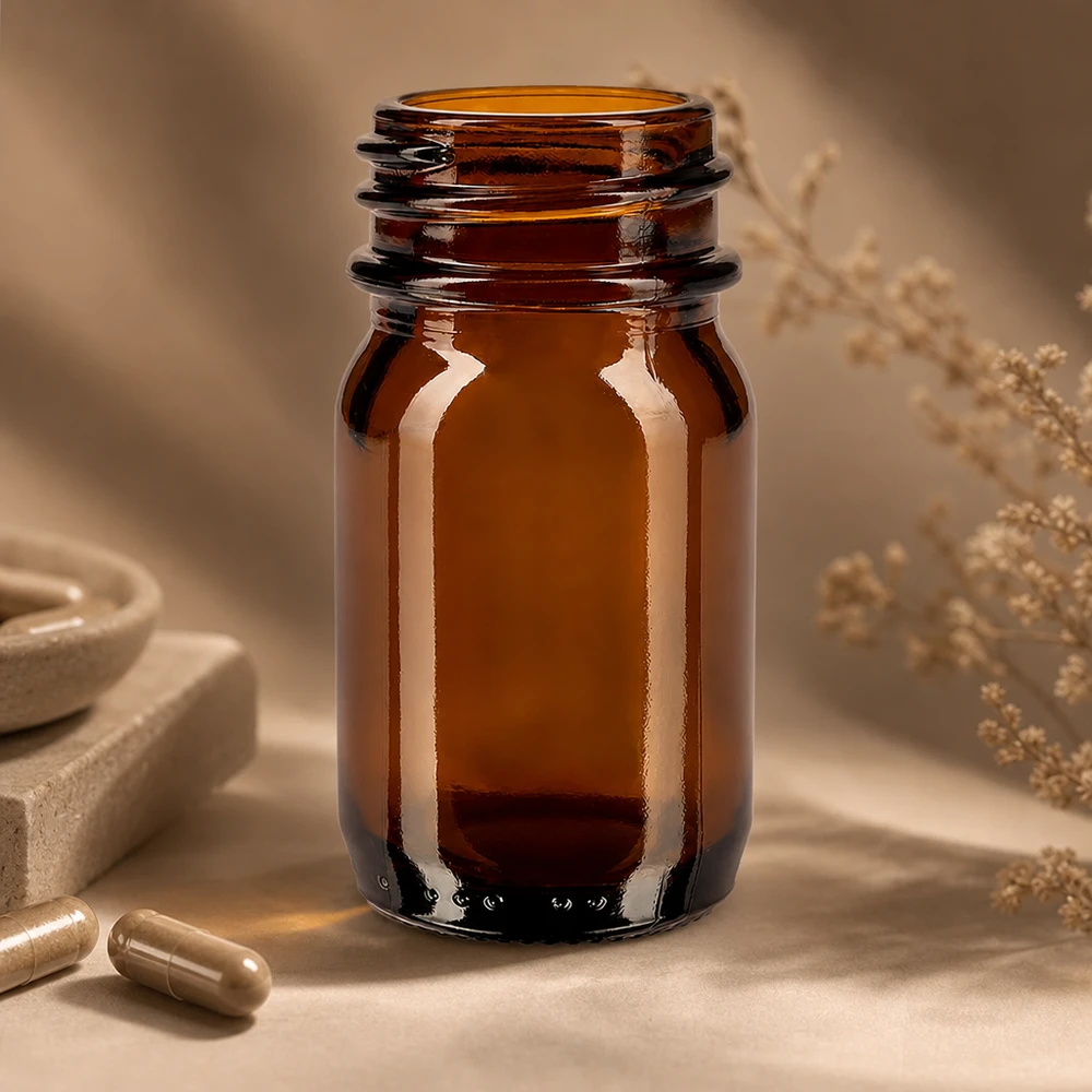 30ml Braunglas Weithalsflasche mit robustem Material für Langzeitlagerung