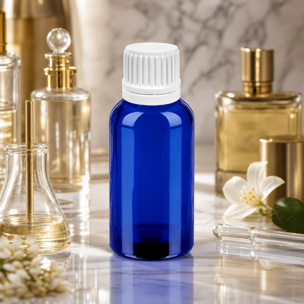 30ml Tropfflasche 0.7mm weiß Originalitätsverschluss BlueLine UT18/30 30ml Tropfflasche mit kindersicherem weißem Verschluss für sichere Aufbewahrung