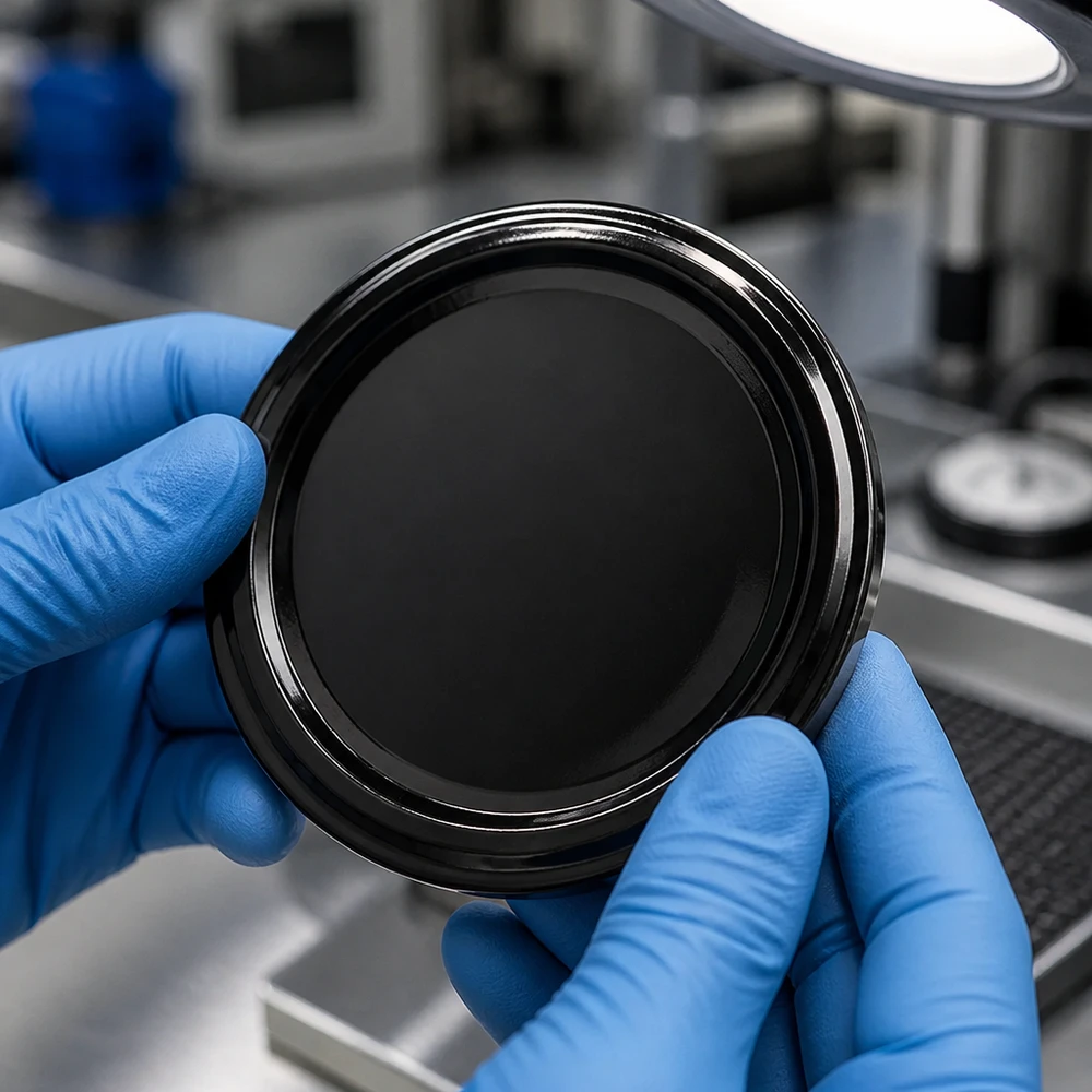 UNiTWIST TO48 schwarzer Metalldeckel BioSeal BPA-NI Innenansicht Dichtungsring sichtbar Nahaufnahme
