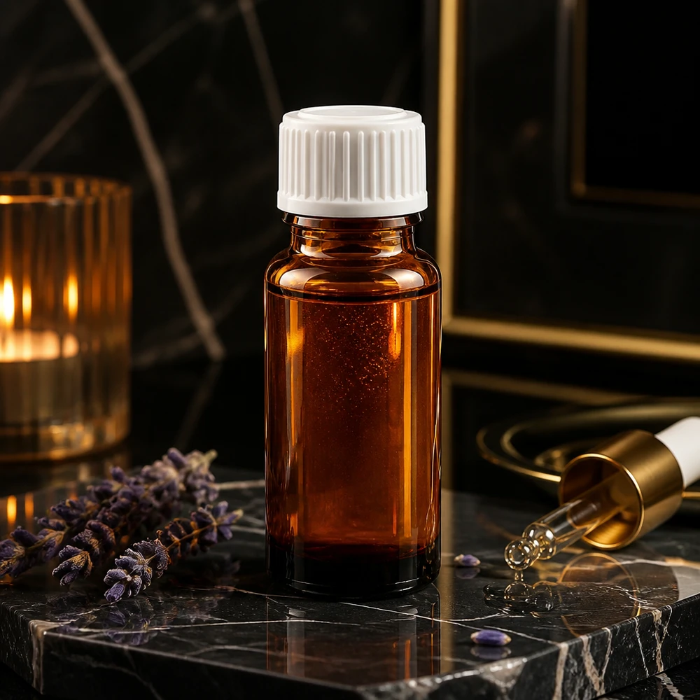 Apothekenflasche braun 10ml Tropfverschluss weiß 0.8mm Standard Braune Miniaturflasche 10ml aus ApoGlas mit präzisem Weißverschluss und goldenem Tropfer