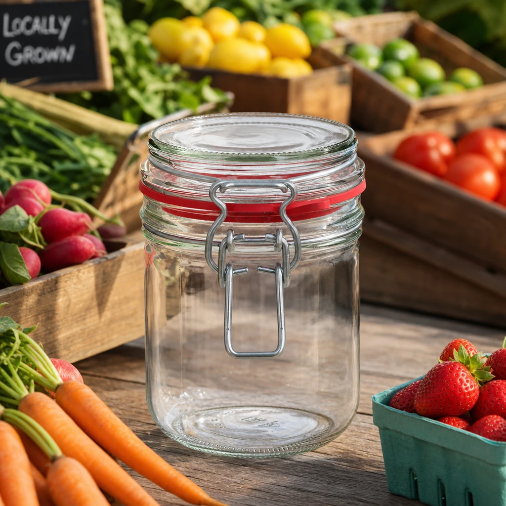 400ml Vorratsglas Typ G mit Bügelverschluss UN.. 400ml Glasdose mit rotem Dichtungsring und praktischem Schnappverschluss für einfache Bedienung