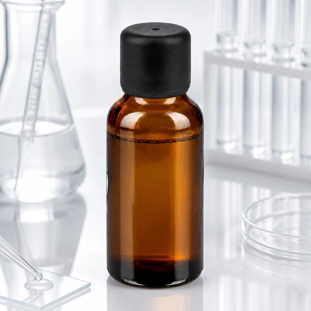 Wiederverwendbare 20ml Glasflasche BrownLine Serie mit schwarzem Schraubverschluss für Heimlabor
