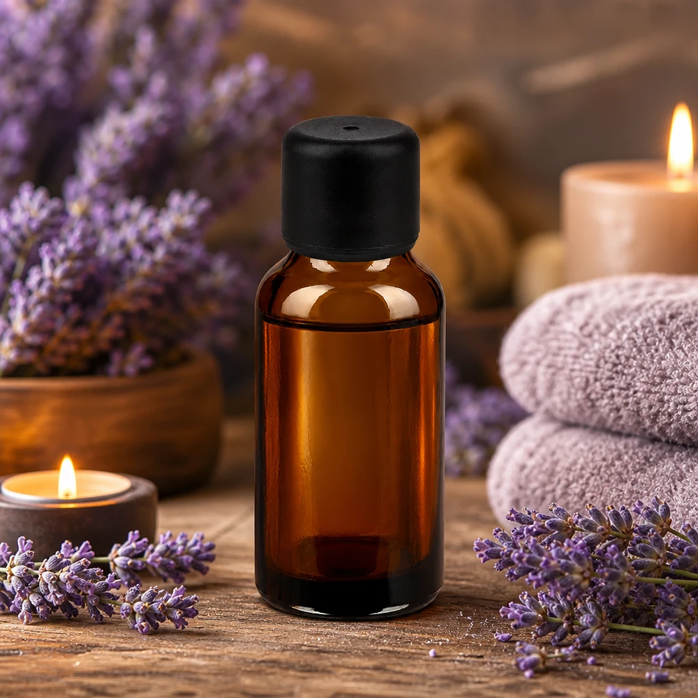 Vielseitige 20ml Glasflasche in Apothekerqualität mit robustem schwarzem 6mm Verschluss
