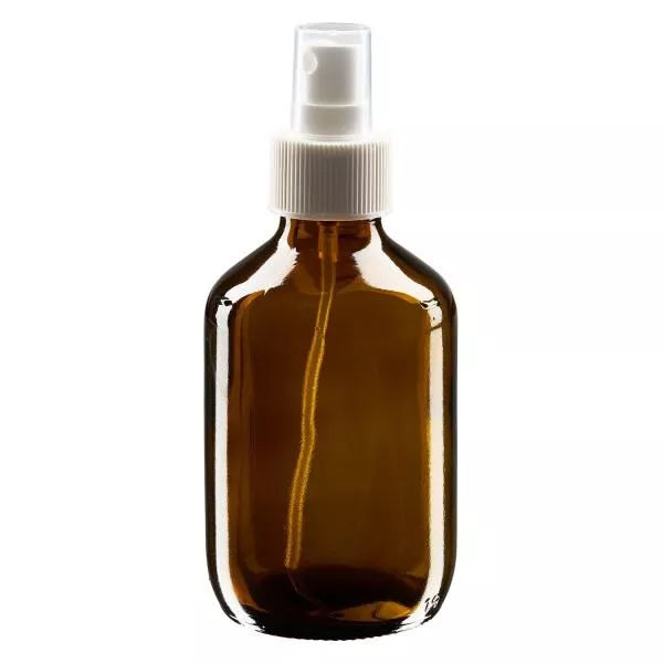200ml Medizinflasche braun, Pumpzerstäuber weiß ApoGlas