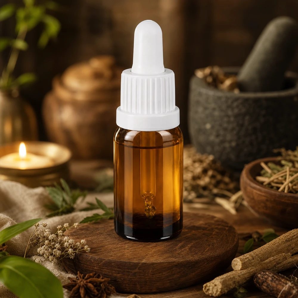 Kompakte 10ml Glasflasche mit Pipettenverschluss für lichtempfindliche Substanzen