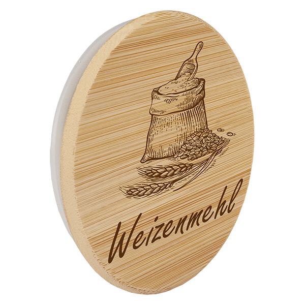 Holzdeckel "Weizenmehl" für WECK RR100 Holzdeckel "Weizenmehl" für WECK RR100