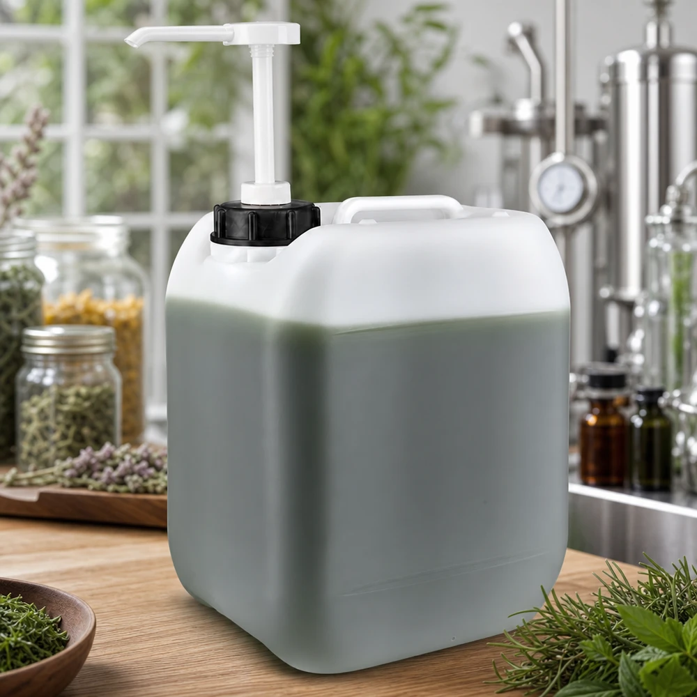 Großvolumiger Dispenserkanister 5 Liter für pflanzliche Produkte in professioneller Laborküche