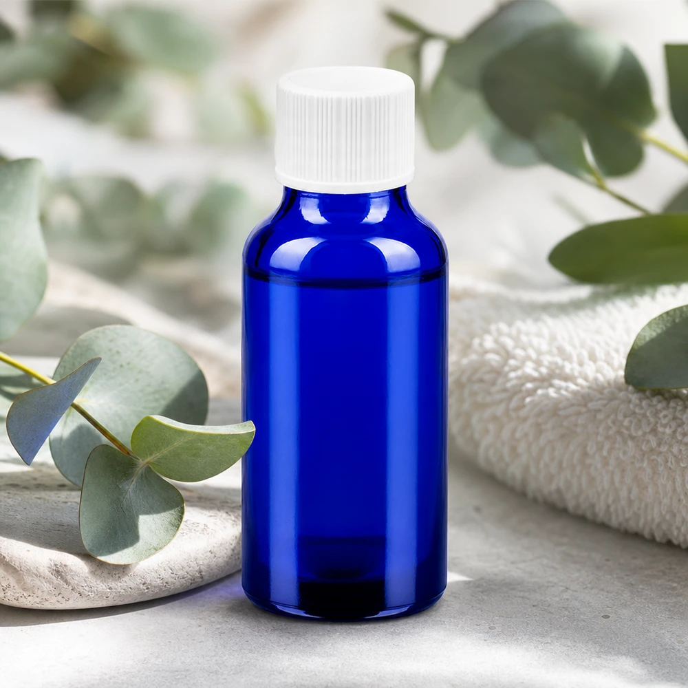 Vielseitige 20ml Glasflasche in Apothekerqualität blau für Mischungen und Konzentrate