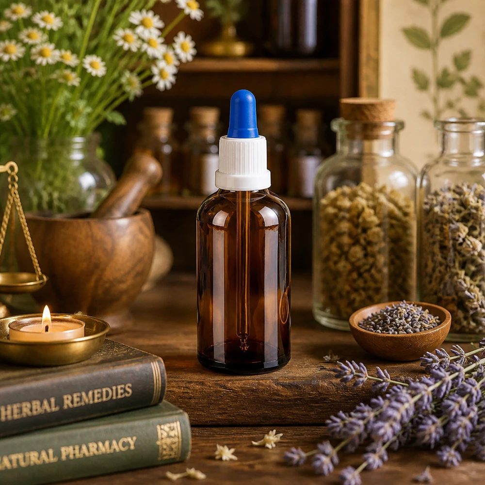 Vielseitige 50ml Glasflasche mit Pipettenaufsatz für Tinkturen und flüssige Extrakte