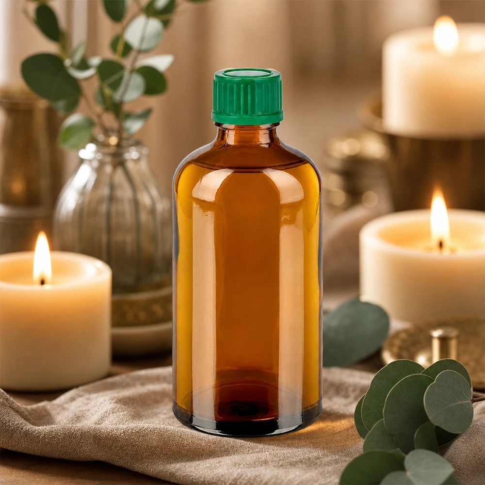 100ml Flasche 11mm Schraubverschluss grün Standard BrownLine UT18/100 Universelle 100ml Glasflasche in Bernstein mit umweltfreundlichem grünen Schraubdeckel