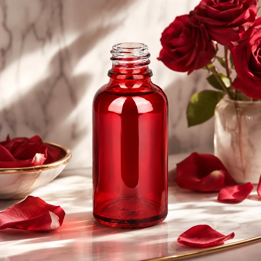30ml Apothekenflasche RedLine UT18/30 UNiTWIST Rote 30ml Glasflasche RedLine UT18/30 UNiTWIST für sichere Aufbewahrung von Arzneimitteln