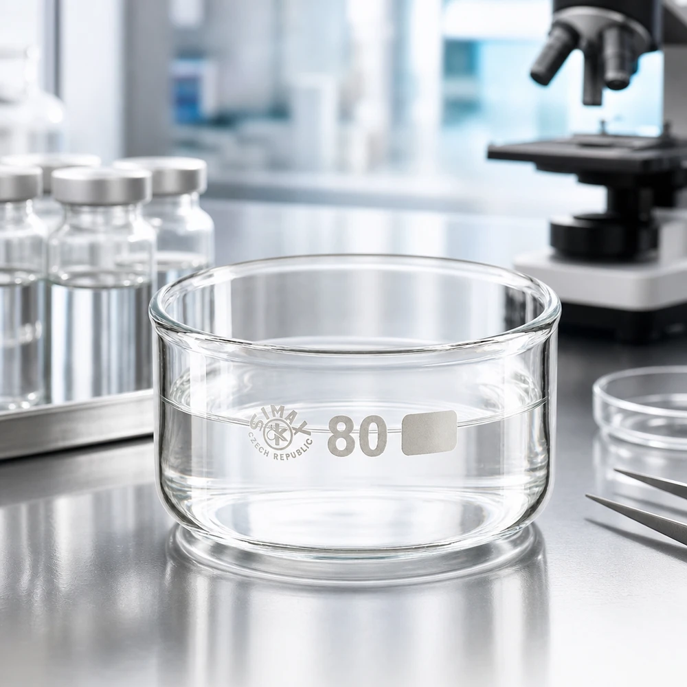 Niedrige Glasschale mit verdicktem Boden 150ml ø80mm für Labortrocknungs- und Wiegeprozesse