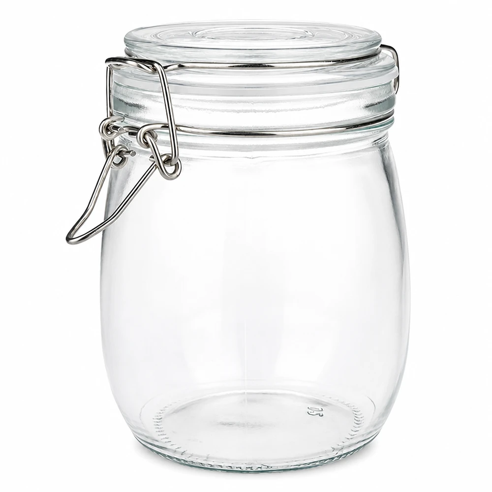 750ml Vorratsglas mit Silikonring und Bügelverschluss UNiTWIST Konservenglas 750ml mit traditionellem Drahtbügel perfekt für Einkochen und Lagern