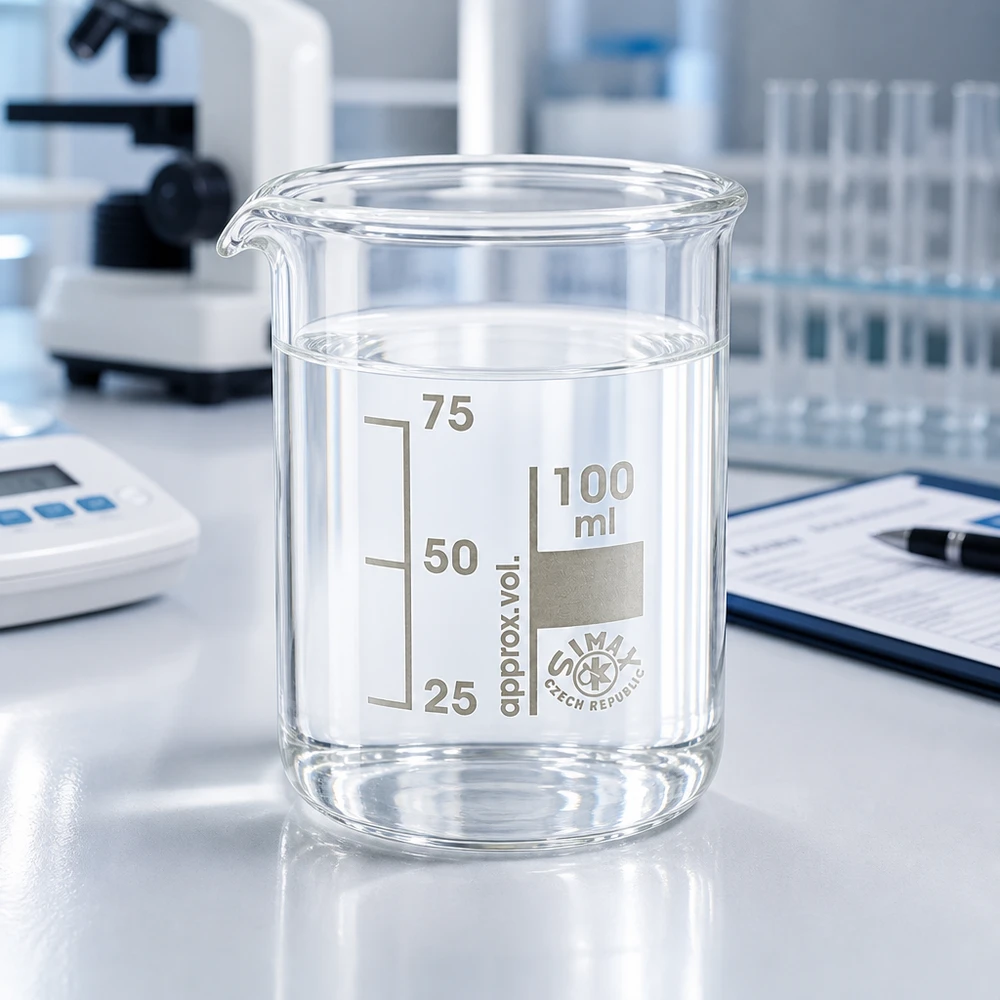 Becherglas 100ml Borosilikatglas, niedrige Form Robustes 100ml Becherglas aus Spezialglas für chemische Versuche und Laborpraktika