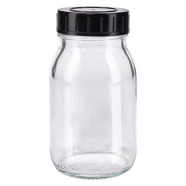 150ml Weithalsflasche Klarglas mit Schraubdeckel 150ml Weithalsflasche Klarglas mit Schraubdeckel