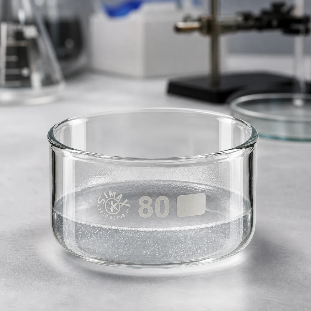 150ml Kristallisierschale ohne Ausguss Borosilikat ø80mm Professionelle Kristallisierschale Größe 80mm Durchmesser dickwandiges Borosilikatglas 150ml Volumen