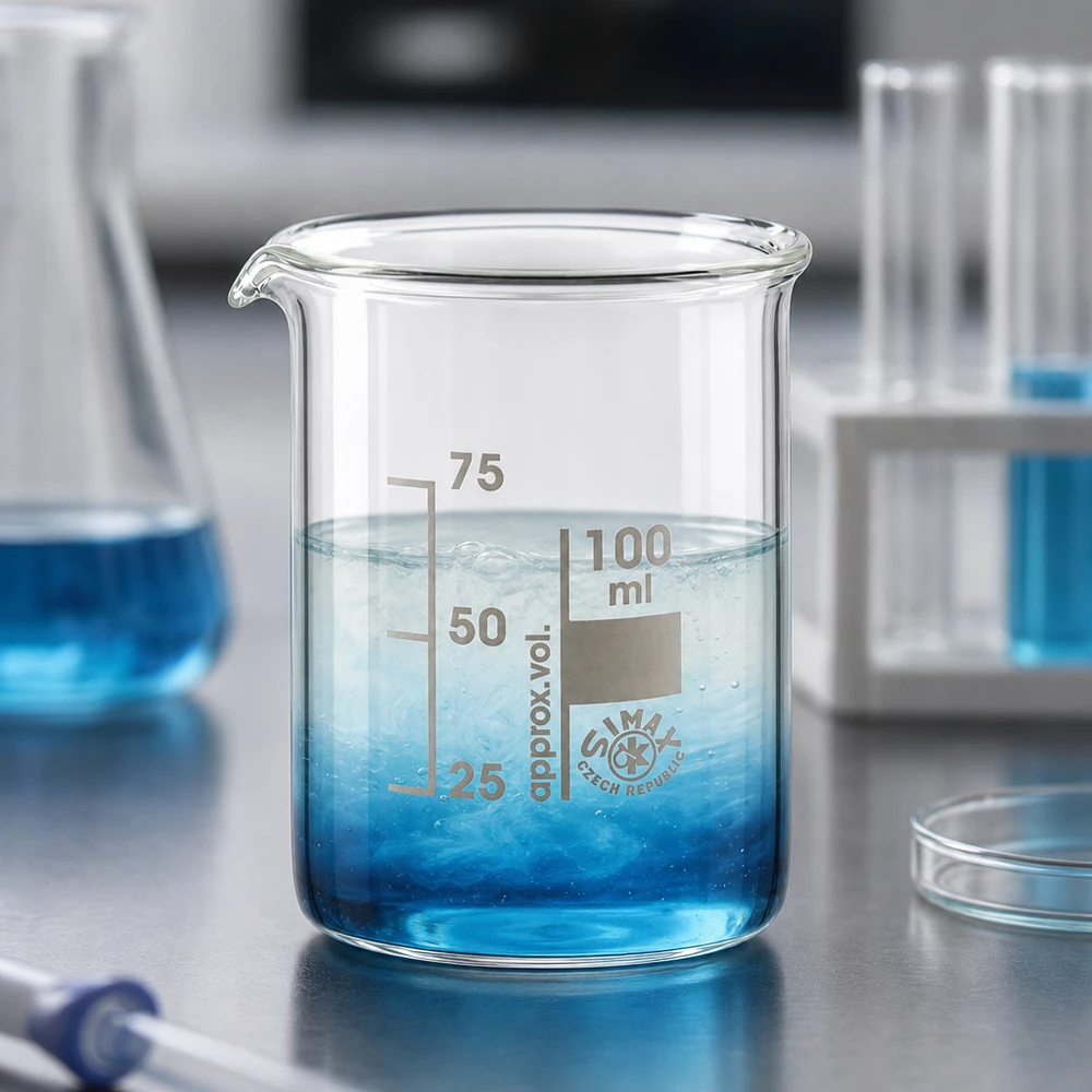 100ml Becherglas niedrige Form aus bruchfestem Borosilikatglas für den täglichen Laboreinsatz